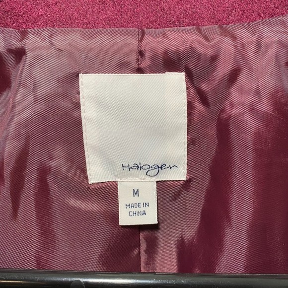 Halogen Women’s Burgundy Double Breasted Wool Blend Jacket Size M - Picture 8 of 9